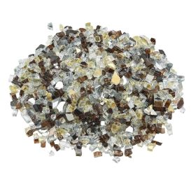 10 LBS Fire Glass 1/2-Inch Fireplace Glass Rocks for Fire Pit Copper Gold Clear