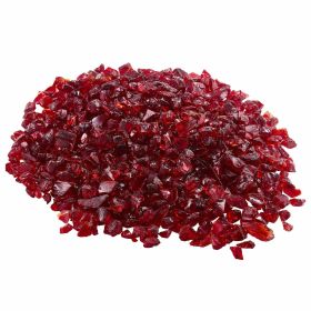 10 LBS Fire Glass 3/4-Inch Fireplace Glass Rocks for Fire Pit Table Red