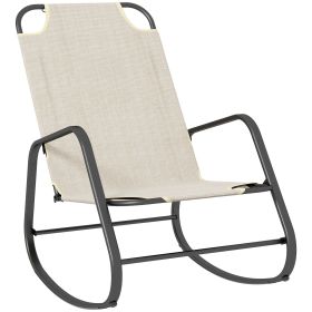 Outsunny Rocking Chair for Serenity: Light Brown, Ideal for Both Indoor and Outdoor Use|