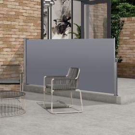 138X 71Retractable Side Awning, Waterproof   UV-Resistant, Privacy Screen Divider Roll Up Balco (Color: Grey)