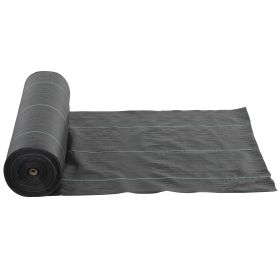 Weed Barrier Landscape Fabric, 5oz Heavy Duty Woven Weed Control Fabric For Landscaping (Color: Black)
